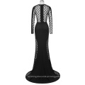 Kate Kasin Sexy Womens Long Sleeve See-Though Polka Dots Keyhole Preto Long Evening Prom Festa Vestido KK000208-1